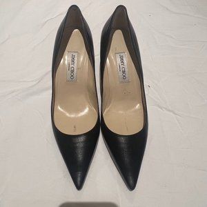 Jimmy Choo Black Leather Pointed Leather Shoes - pumps